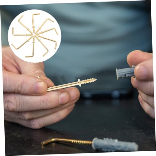 Image of Sturdy Durable 50pcs L-Shape Screw Hangers 7 /8'' .34'' Self-Tapping Metal Screws for Wall Hanging and DIY Projects