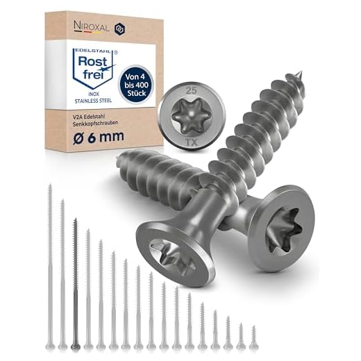 Holzschrauben Torx Schrauben 6x120 Edelstahl V2A rostfrei Spanplattenschrauben für Holz Teilgewinde 6mm stark 120mm lang 50 Stück Edelstahlschrauben Holz A2