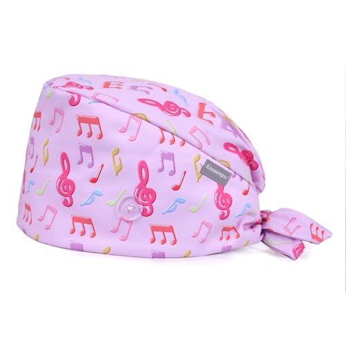 Image of Kousenpu Scrub Caps for Women, Adjustable Women's Surgical Cap with Buttons, Breathable Cute Design for Nurses and Doctors
