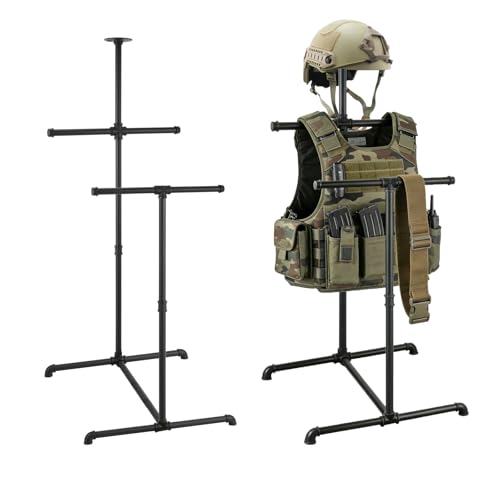 WANLZJ Body Armor Stand - Heavy Duty Steel Tactical Gear Stand for Tactical Vest Helmet Belt Display and Storage Tactical Vest Hanger for Police and Duty Gear Rack (19 x 14 x 41)