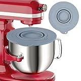 Tutamaz Silikon-Mixerschüsselabdeckung, Kompatibel mit Kitchen-Aid 4,5-5 Quart Kipp-Kopf Standmixer Schüsseln Silikon Frischhaltedeckel Überzieher Spülmaschinenfest, Grau