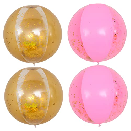 LIOOBO 4pcs Summer Inflatable Pool Balls Party Playing Ball for Pool Fun and Decorations