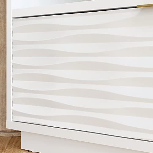 Sauder Morgan Main Tv Credenza With Storage, L: 60.04" X W: 20.00" X H: 19.33", White Finish #TOP7