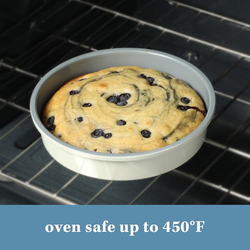 Sur La Table Kitchen Essentials Bake Sale 9 Inch PFOA, PFAS, PTFE Free Nonstick Round Cake Pan - Linen White by Sur La Table - Image 4