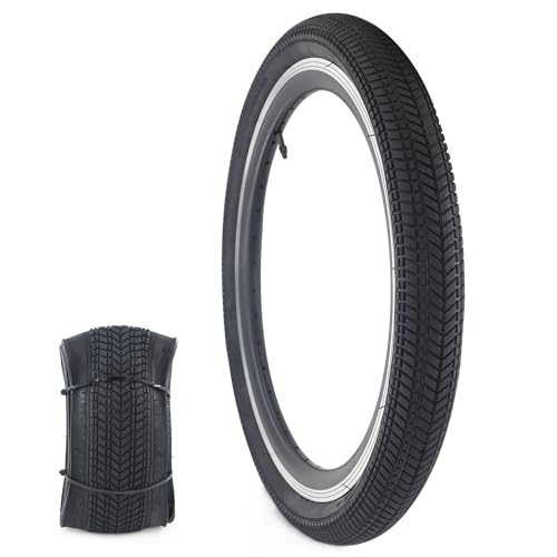 WEEROCK Neumático de bicicleta de 20 pulgadas, neumático de bicicleta para bicicleta de 20 pulgadas, BMX, bicicleta de montaña MTB, bicicleta infantil, triciclo, bicicleta cruzada, negro