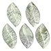 Rockcloud 2 PCS Hand-Carved Leaves Shaped Massage Stone, Polished Pocket Worry Stone for Yoga Meditation Relaxation, Xiuyan Jade