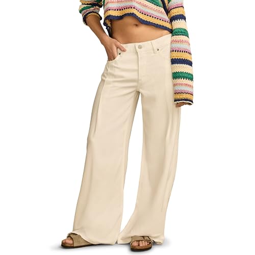 Lucky Brand Women's Wide Leg Pleated Denim Luxe Palazzo