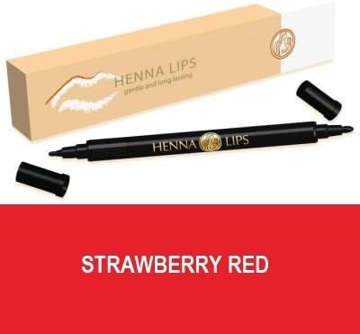 Henna lips Natural Lip Stain (Strawberry Red) | lip stain, use with lip gloss or lip plumper | Not a lip stick or a liquid lipstick.