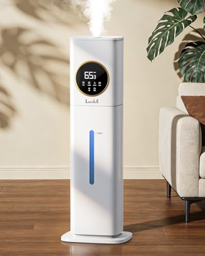 Image of LACIDOLL Humidifiers for Bedroom 500 sq ft, 2.1Gal/8L Humidifier large room with Night Light & Essential Oil Diffuser, Top Fill Large Room Humidifiers for Home Baby Nursery Office Plants