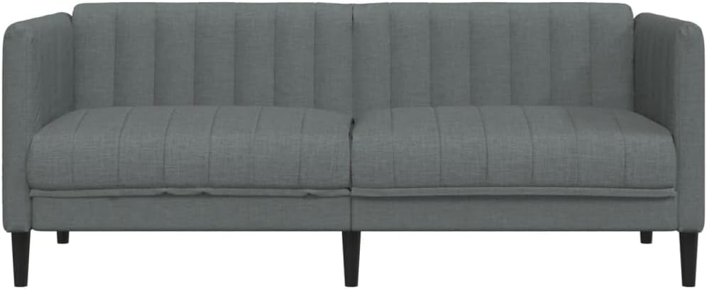 Sofa Dark Grey Polyester Fabric Living Room Furniture