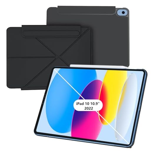 Magnetic Case for iPad 10th Gen 10.9" 2022: HATOKU for iPad 10th Generation Case - Slim 4-Angle iPad Case 10th Generation with Pencil Holder, Auto Wake/Sleep, Shockproof iPad 10th Stand Cover (Black)