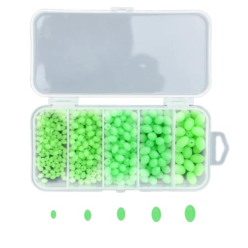 LINDADECOR 375Pcs Glow Fishing Beads, Luminous Beads for Fishing Rigs Lures Bait, Attract Fish in Low Light Conditions for Night Fishing Saltwater Freshwater Rigs Deep Sea Fishing