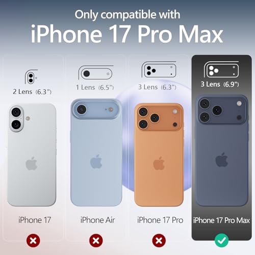 Image of FireNova Magnetic for iPhone 17 Pro Max Case, Compatible with MagSafe, [Integrated Silicone Camera Control Button] [Camera Protection] Anti-Scratch Microfiber Lining Phone Case, 6.9 inch, Black