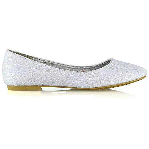 ESSEX GLAM Womens Flat Bridal Shoes Ladies - Image 4