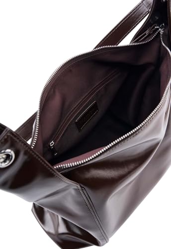 Bolso bandolera hobo Delary en marrón chocolate, elegancia y diseño sofisticado de hombro 3