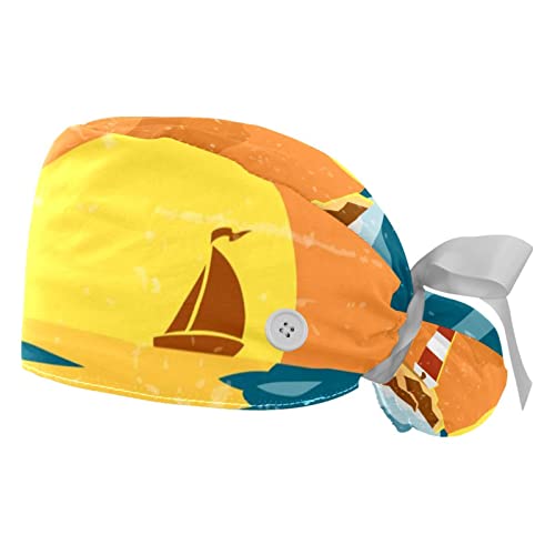 Casquettes de Travail pour Femmes et Hommes JDEZ Chapeaux Ajustables Phare de Mer