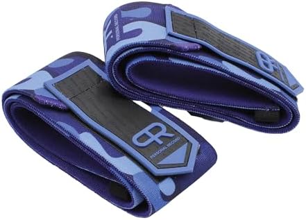 PR Personal Record Elbow Wraps for Weightlifting - Heavy Duty Construction, 25% More Elasticity, Reinforced Stitching, Extra Wide Fastener, Easy to Adjust, (Blue Camo)