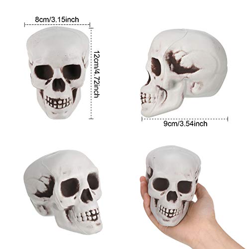 8 Pieces Halloween Skulls Realistic Looking Skulls Human Skeleton Head Skull For Halloween Bar Home Table Decoration (3.1 X 3.5 X 4.7 Inches) #TOP2