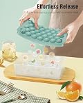 Plateaux ronds en cubes de glace avec couvercle et bac - 3 Bacs empilables Moules pour congélateur, 99pcs Balles rondes de glace pour le whisky froid, cocktails, café - Tray de glace de la sphère facile à libérer