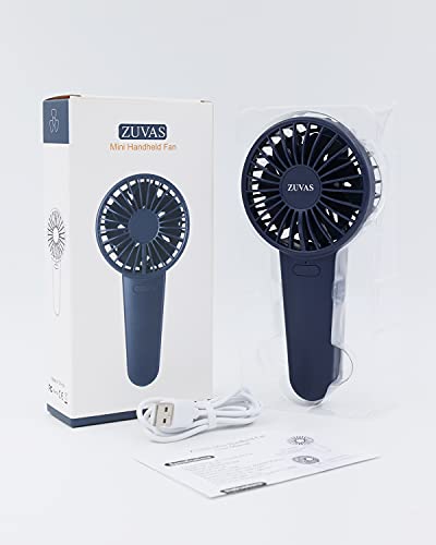 Zuvas Handheld Fan Mini Portable Fan 4 Speeds Personal Fan 2600mAh Battery Operated Fan Rechargeable Dual Blades Strong Wind USB Fan Powerful for Outdoor Travel Vacation Home Hot Flash Woman Man