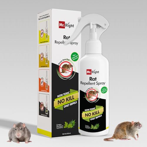 Mr. Right Herbal Rat Repellent Liquid Spray (200 ml) for Car and home.