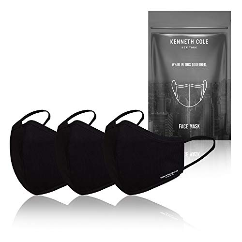 Kenneth Cole Black Mask with Certified Multi-Layer Unisex Fit (Pack of 3)