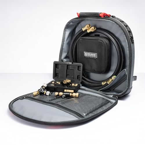 MalcoEdge HHK2 Turboflow Dual Vacuum Evacuation Kit with Veto Pro Pac® Hose Hauler Bag – (2) 3/8" High-Flow Hoses, CRT2Y & CRT1 Core Removal Tools, High-Flow Y-Branch