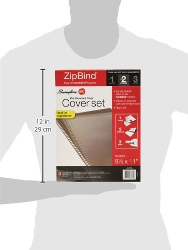 GBC ZipBind Pre-Punched Cover Set, Clear/Black, 10-Pack (26003) - Thumbnail 6