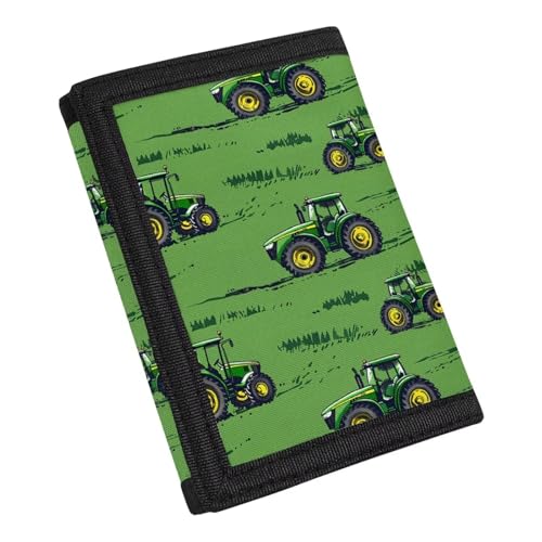 GIFTPUZZ Green Tractor Custom Wallet for Men Boys Trifold Moneybag With Coin Purse With Id Window Personailzed Wallets Fashion Kids Tractor Wallet2