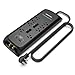 Monster Power Surge Protector w/ 4,050 Jules Rating — Heavy Duty Power Strips with Surge Protection, 8 Outlets, USB-A & USB-C, 2 Coax, 5 Ethernet Ports, Fireproof MOV, Dual Mode (6FT Cord, Black)