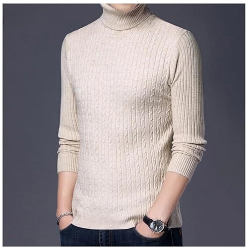 Autumn and Winter Men'S Slim Sweater Turtleneck Wool Warm Long-Sleeved Knitted Casual Sweater3