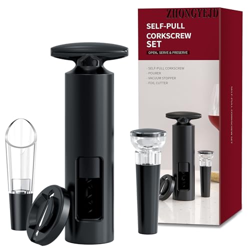 ZHONGYEJD Red Wine Bottle Opener, 4-Piece Set Of Bottle Openers, Stainless Steel Cutting Machine, Pouring Device, Bottle Stopper, Manual bottle opener, A Choice For Red Wine Enthusiasts