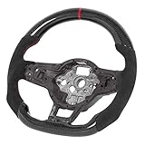 ERYUE スエードカーボンファイバーステアリングホイール レーシングスタイル レッドステッチ付き Mk7/Mk7.5 GTD/R 2013-20に適合