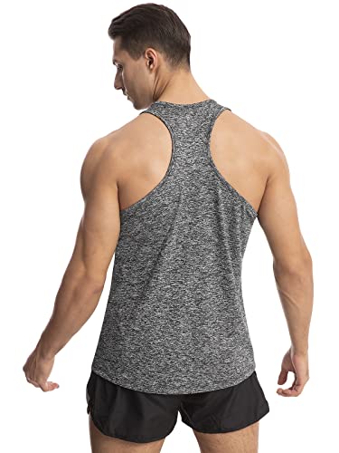Vislivin Workout Tank Tops for Men Quick Dry Y-Back Tanks Bodybuilding Sleeveless Shirts-4 Packs3