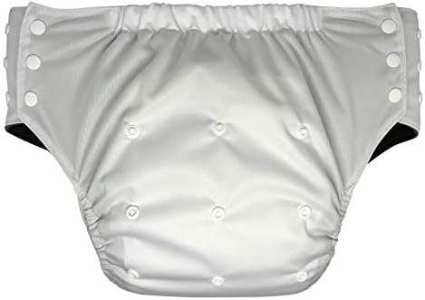 Adult Pull On Diaper with Tabs - Large Reusable Incontinence Briefs for Women or Men (Extended, White)