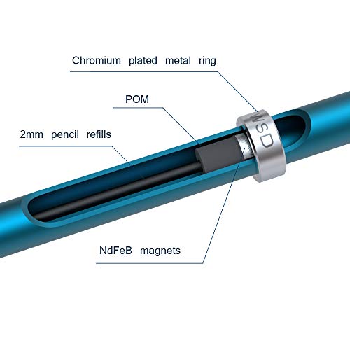 Wsd Mechanical Pencil,Drawing Pencils,Sketch Pencils,Magnetic Control Pencil,Pencil Refills Diameter2.0Mm, 2B Blue #TOP2