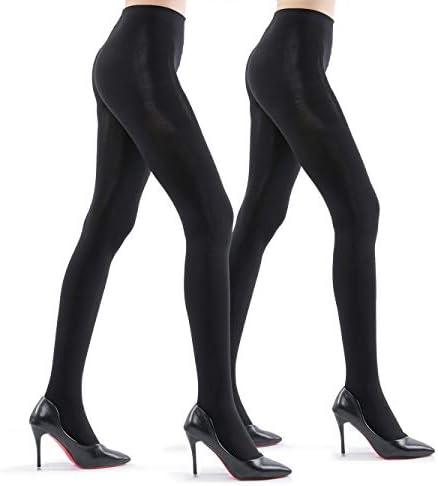 G&Y 2 Pairs Ultra Opaque Tights for Women - 80D Microfiber Control Top Pantyhose
