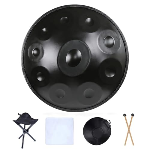 Tambor Hand Pan para adultos 22 pulgadas 9 notas 432Hz 440Hz Tambor de meditación Yoga instrumento musical principiante miniatura 4