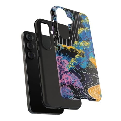 Coque Samsung S25 résistante brillante bleu avec motif abstrait nature - 4