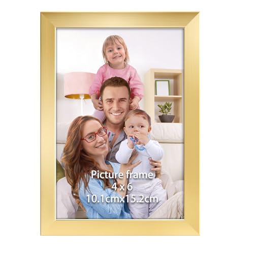 Giftgarden Gold 6x4 Photo Frame, Sleek Thin Design Picture Frames 6x4 for Tabletop or Wall Displays