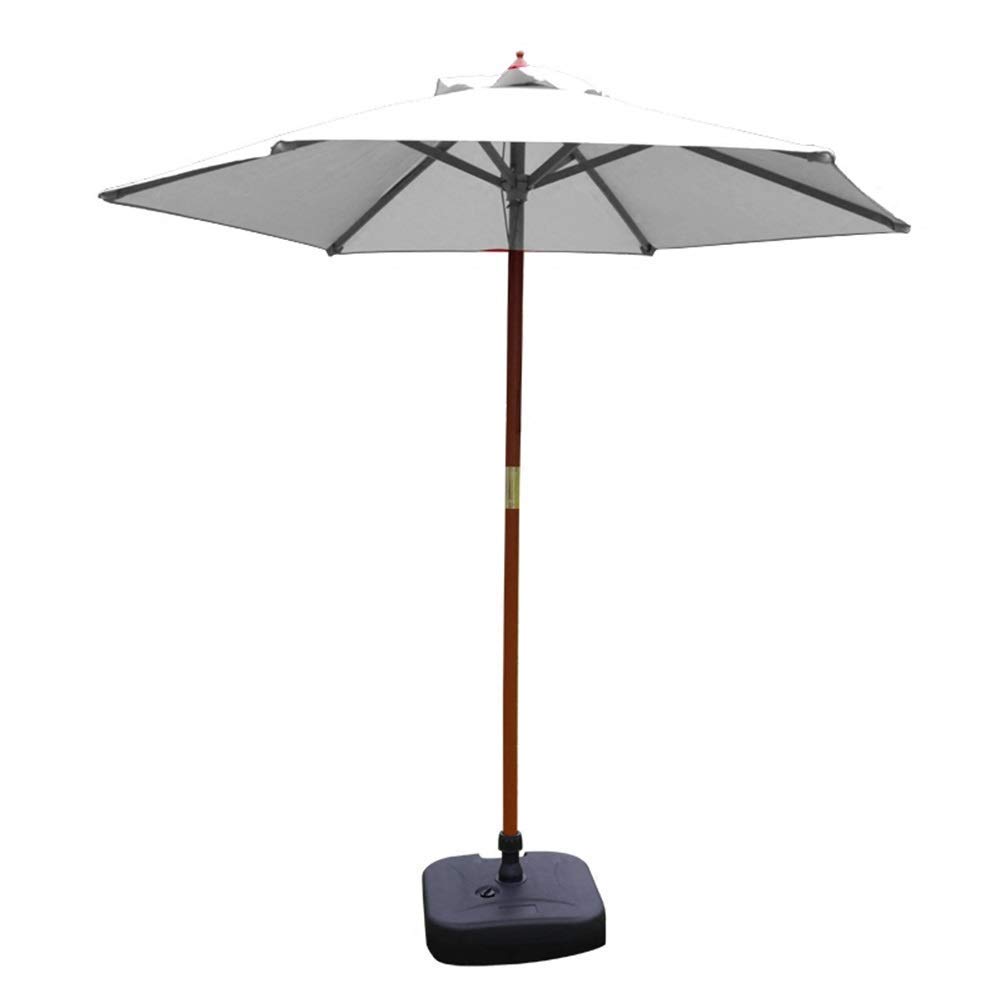 WINGKA Sombrilla de patio al aire libre, sombrillas blancas de jardín con sistema de polea para patio trasero de piscina de playa, protección UV 50+