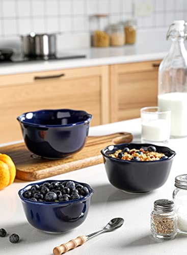 Sweese 138.603 Porcelain Bowls - 18 Ounce For Cereal, Salad, Dessert - Set Of 6, Navy #TOP3