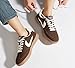 LUCKY STEP Women's Classic Fashion Casual Sneakers Skate Shoes No Slip Lace Up Walking Shoes(9 M US Brown)