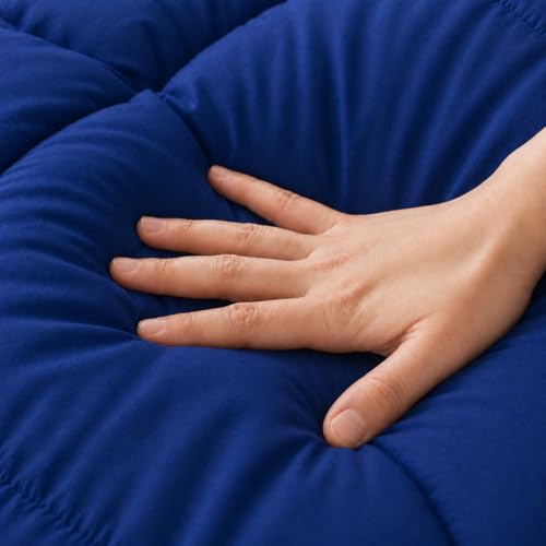 Image of Luxury Hotel Collection Cotton Comforter | All-Season Lightweight Quilt for Hot Sleepers | Plush, Breathable & Box-Stitched (Twin /Twin XL) Royal Blue