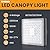 150W LED Canopy Light 4Pack, 80/100/120/150W Selectable, 5000K 22500LM Commercial LED Canopy Lights Outdoor IP65 Waterproof for Garage Shop Gas Station Carport Warehouse, DIM, 100-277VAC, ETL Listed