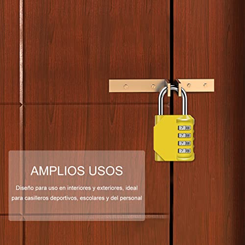 Miniatura 7 de Candado Combinacion, Diyife Impermeable Candado Taquilla, Candado Seguridad 4 Dígitos, Candado Para El Casillero Del Gimnasio Escolar, Archivadores, Caja De Herramientas,Cerca, Cerrojo Amarillo