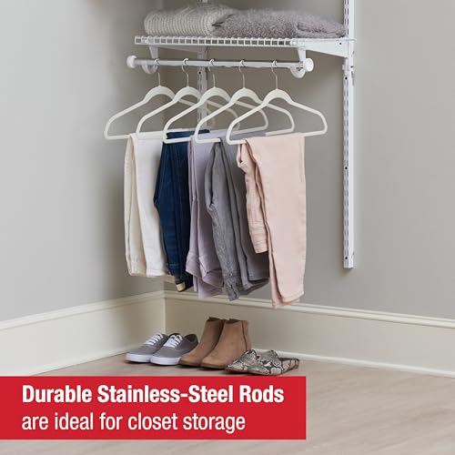 Rubbermaid Configurations Custom Closet Kit 2-4 Ft. Adjustable Metal Wire Shelving White Finish Expandable Organization System Hardware Included for Home Closet/Pantry/Laundry/Mudroom - Image 6