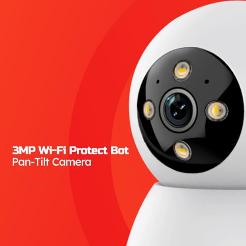 Image of MANOMAY 3MP Wi-Fi Pan-Tilt Security Camera | BIS-ER Certified (STQC) | 360 Smart Tracking | Two-Way Audio | All Time Color Night Vision | Alexa Support | Works with Android & iOS (M1078S)
