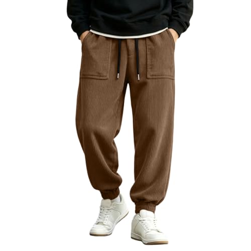 Men's Corduroy Jogger Pants Tapered Ankle Cuffs Casual Textured Joggers - image 5