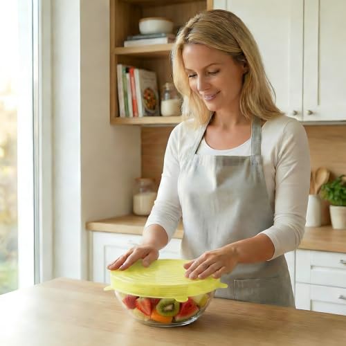 Couvercle en silicone extensible pour préserver la fraîcheur de vos bols et boîtes de restes